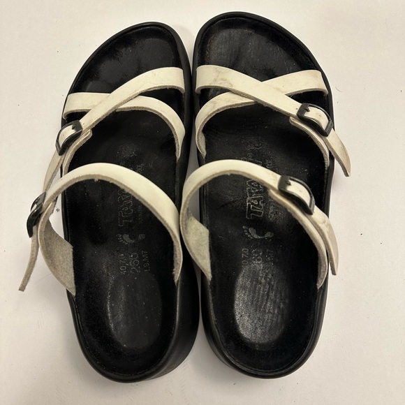 Birkenstock Tatami White Leather Sandals Straps Slides US 9 - Picture 2 of 12